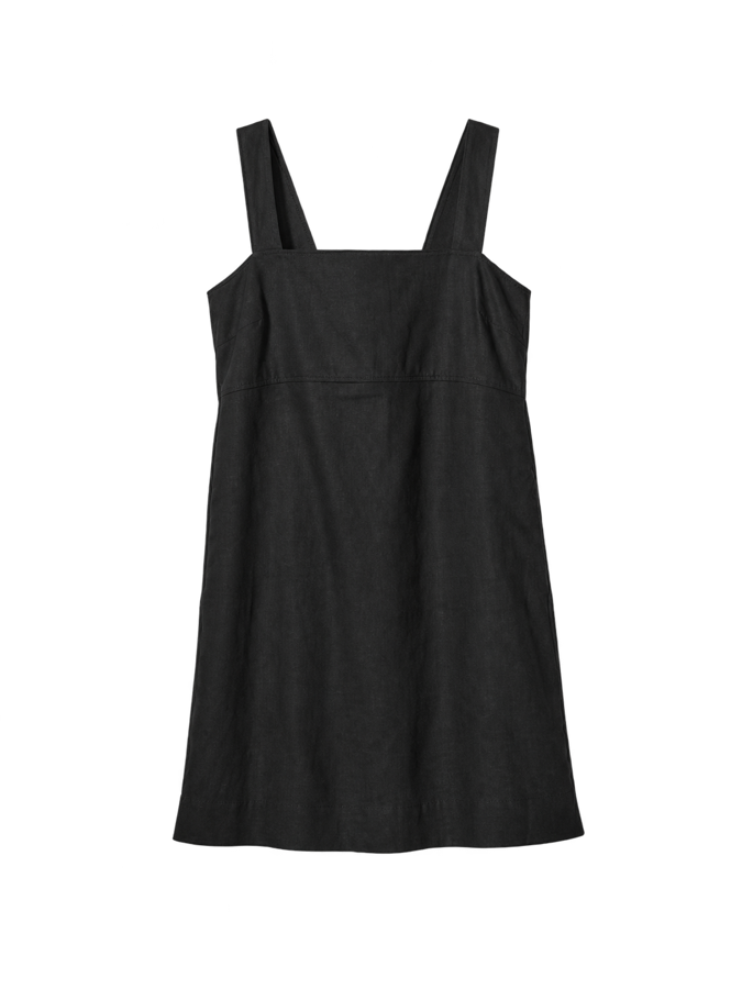 Black linen dress